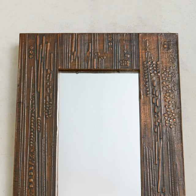 Italian Copper Wall Mirror by Victor Cerrato, 1960s For Sale In Chicago - Image 6 of 8