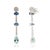 Gemstone Modern 1.02ct Sapphire Aquamarine Diamond Linear Drop Earrings in 14k Gold- A Pair For Sale - Image 7 of 13