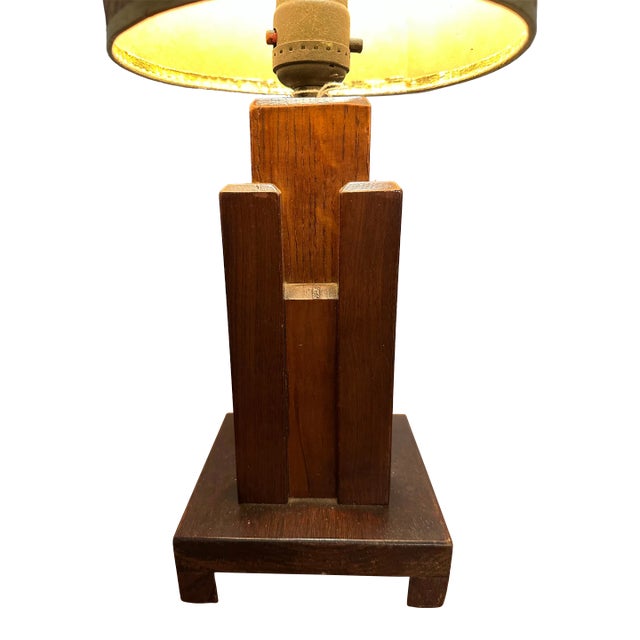 Paul Frankl Skyscraper Table Lamp Signed J Johnson 1939 Wood For Sale