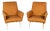 Vintage Italian Lounge Chairs in Ochre Velvet, 1960, Set of 2 For Sale