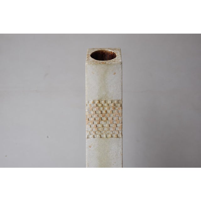 Roger Capron Square Tubular Vase in Glazed Stoneware by Roger Capron For Sale - Image 4 of 7