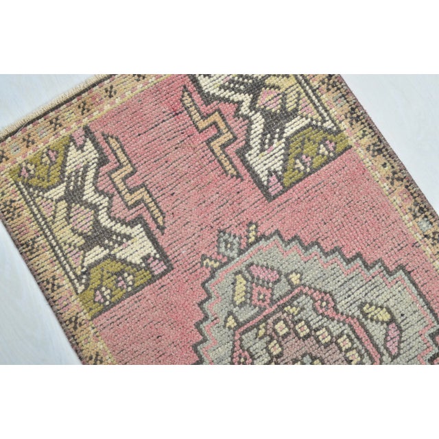 Rug & Kilim Muted Pastel Decorative Hand Knotted Small Rug For Sale - Image 4 of 6