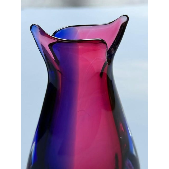 Contemporary Oball Murano Signed Onesto Vase Vetreria Artistica Sommerso Italian Art Glass For Sale - Image 3 of 12