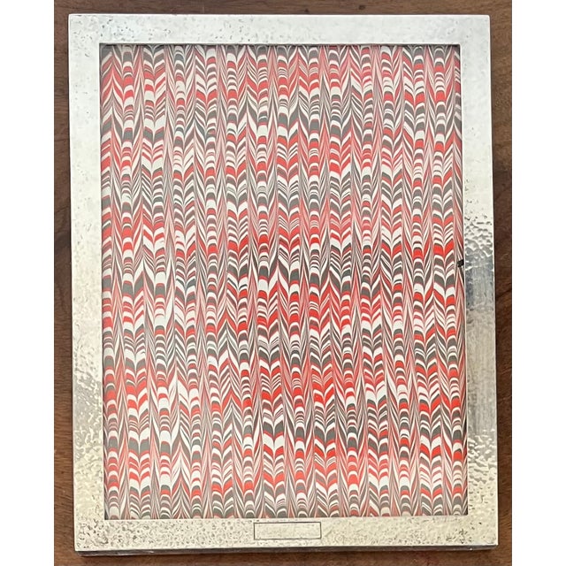 Metal Antique Early 20th Century American Arts & Crafts Hand Hammered Silver Plate Picture Frame by Watrous Mfg. Co., Wallingford, Connecticut Circa 1900 For Sale - Image 7 of 14