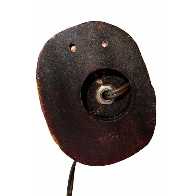 1950s Japanese Buddha Table Lamp With Offering Bowl, Original Parchment Shade & Leviton Switch For Sale - Image 12 of 14