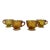 Vintage Tiara Glass Footed Punch Cups - Dark Amber Burnt Honey Sweet Pear Design - Set of 4 For Sale