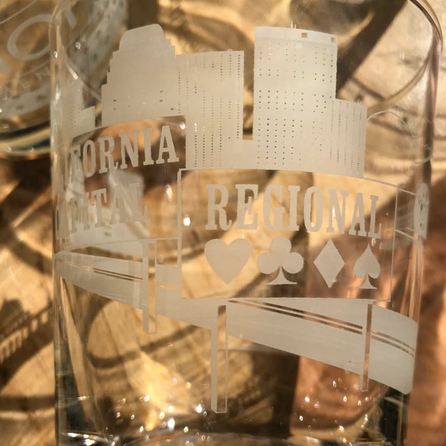 Glass Vintage 1996 to 2008 California Regional Bridge Tournament Double Old Fashion Glasses - Set of 14 For Sale - Image 7 of 13