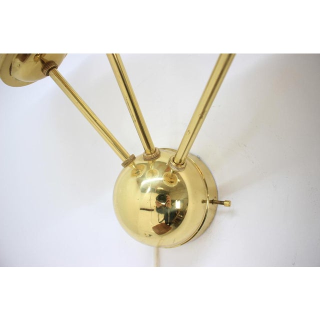1970s Space Age Sputnik Brass Wall Lamp, 1970s For Sale - Image 5 of 8