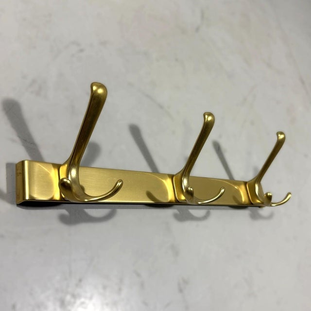 Gold Vintage Aluminium Wall Coat Racks, 1960s, Set of 2 For Sale - Image 8 of 9