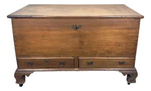 19th Century American Queen Anne Style Pine Blanket Chest Pennsylvania