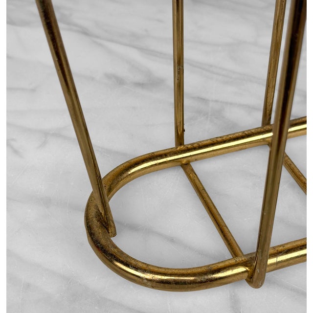 Vintage Hollywood Regency Gold Tubular Magazine Rack Record Stand For Sale - Image 10 of 10