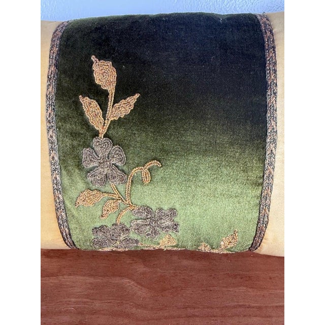 Early 21st Century Pair of Custom Pillows With 19th-Century French Metallic Appliqués For Sale - Image 5 of 10
