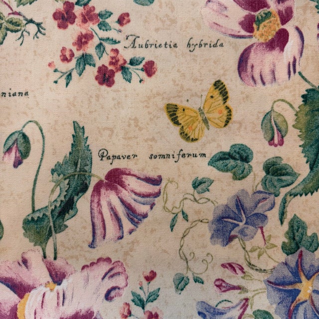 Late 20th Century Vintage Berry Butterfly Botanical Screen Print Upholstery Fabric, 6 Yards For Sale - Image 5 of 11