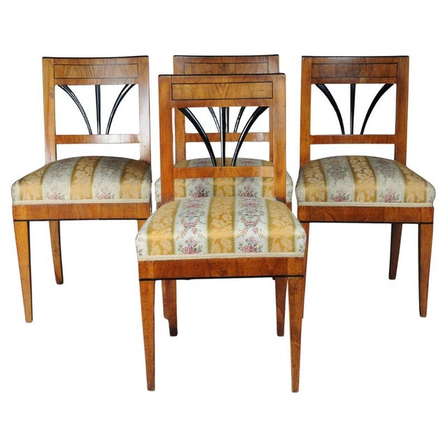 Vintage Biedermeier Chairs in Cherry Wood, Set of 4 For Sale - Image 15 of 15