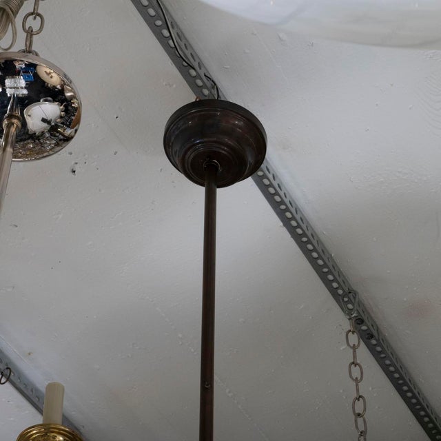 Metal Obsolete lighting opaline glass pendant For Sale - Image 7 of 7