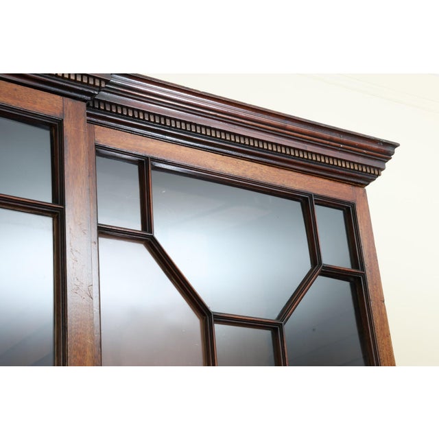 Antique Georgian Mahogany Breakfront Library Bookcase For Sale - Image 4 of 17