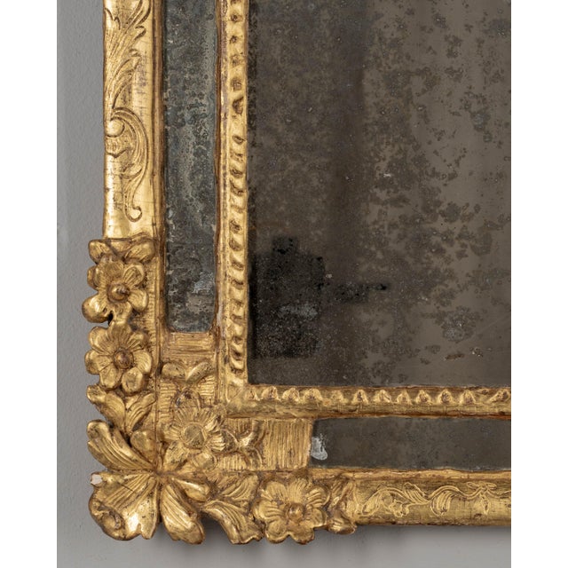 Wood 18th Century French Regence Gilded Parclose Mirror For Sale - Image 7 of 10
