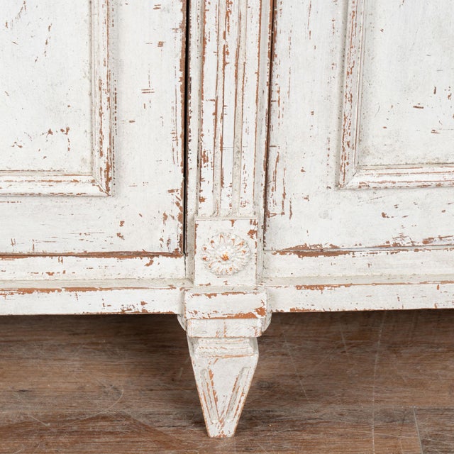 19th Century Swedish White Painted Gustavian Tall Sideboard For Sale - Image 17 of 18