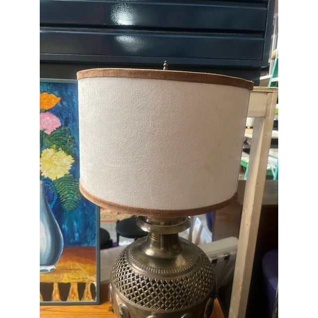 1960s Mid-Century Moroccan Style Pierced Brass Lamp For Sale - Image 5 of 6