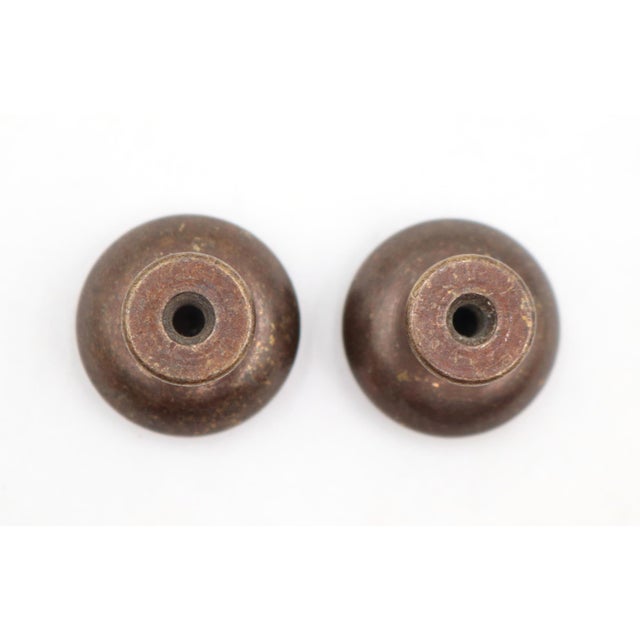 Pair of Classic 1 In. Brass Plated Steel Cabinet Drawer Knobs For Sale - Image 4 of 4