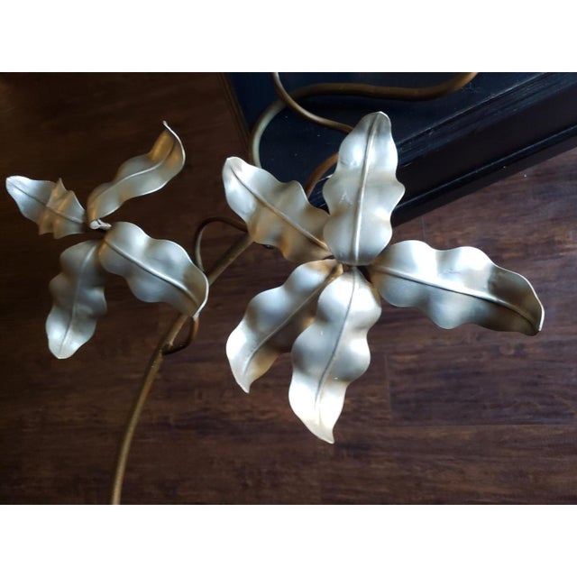 Mid-Century Brutalist Mixed Metal Orchid Wall Sculpture, Attributed to Curtis Jeré - 54" For Sale - Image 13 of 14