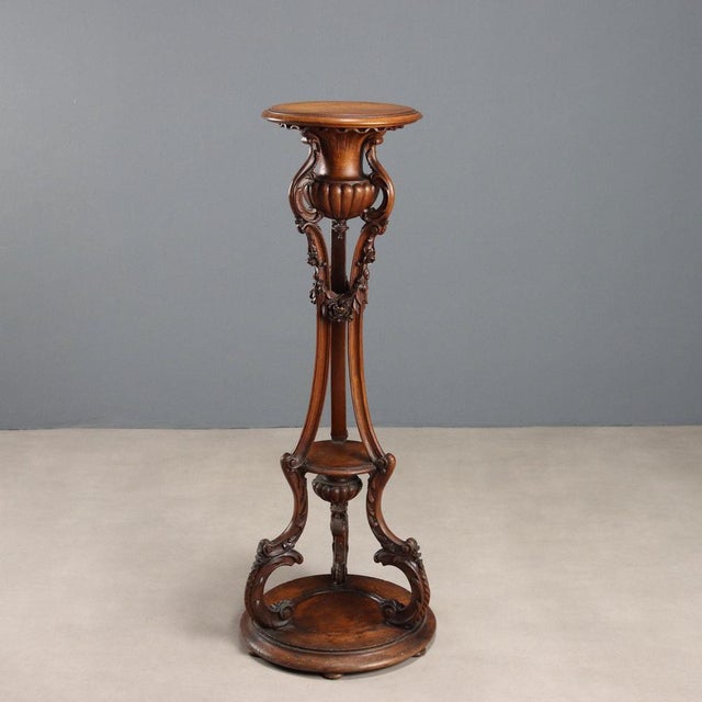 Walnut Plant Stand, Italy, Late 19th Century For Sale - Image 11 of 11