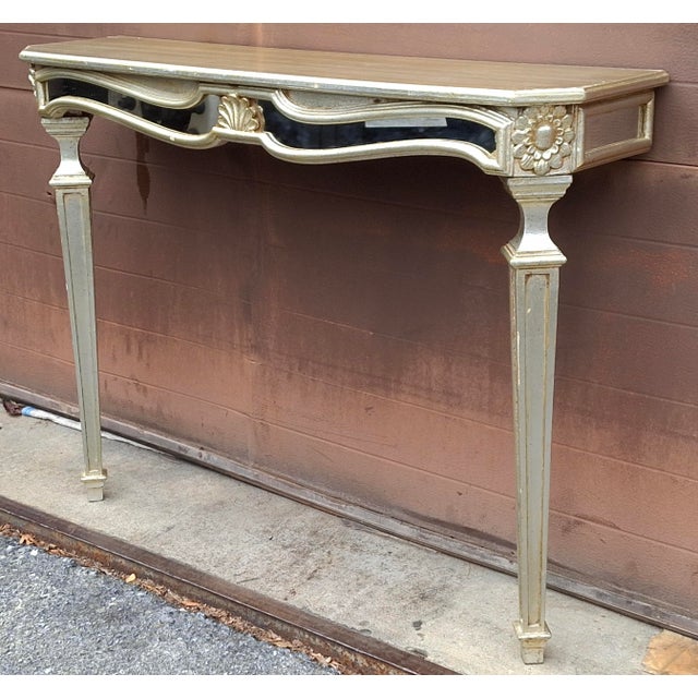 20th Century Italian Silvered and Mirrored Wall Console Table For Sale - Image 4 of 11