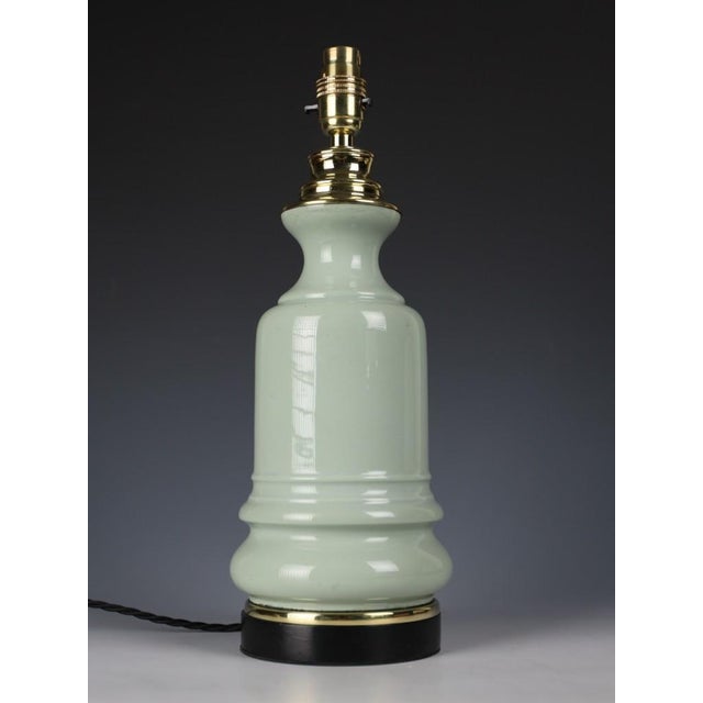 Victorian French Celadon Glazed Ceramic Oil Lamp, 1890 For Sale - Image 6 of 10
