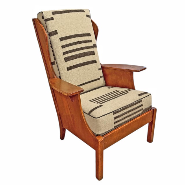 Suite of Vintage Cushman Paddle Arm Wingchair and Matching Settee For Sale - Image 13 of 17