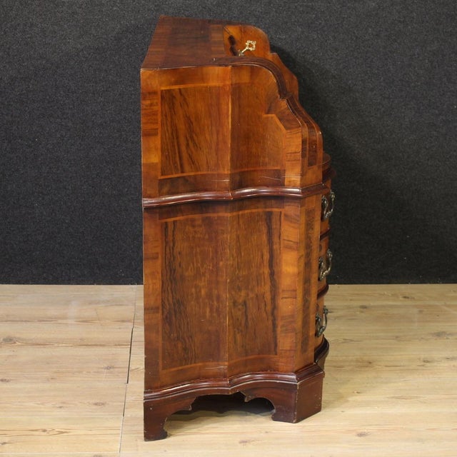 20th Century Venetian Bureau in Walnut, 1950s For Sale - Image 10 of 13