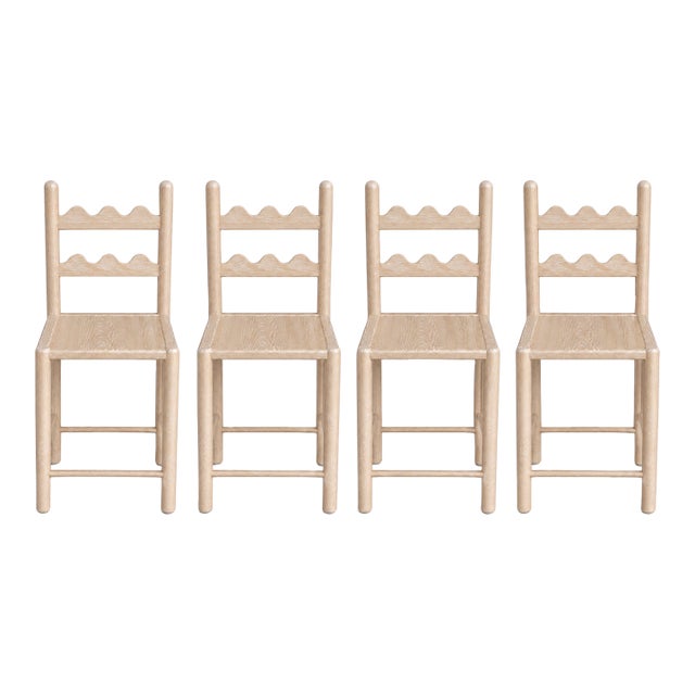 Set of 4 Country French Counter Stools With Custom Antique Natural Cerused Oak. For Sale