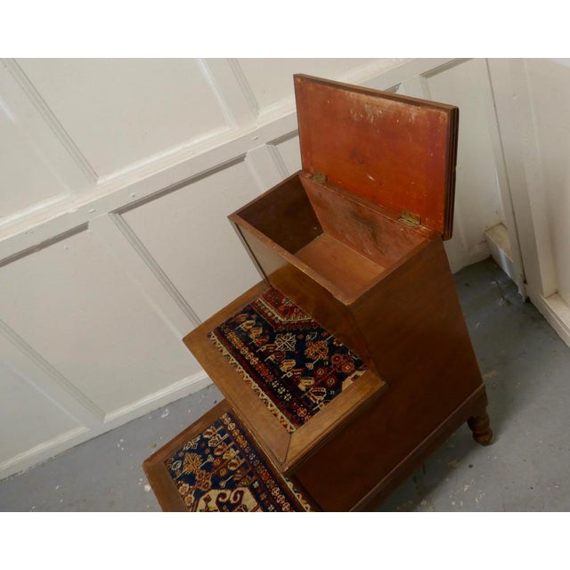 Mid 19th Century Early Victorian Library Steps on Turned Legs, 1850s For Sale - Image 5 of 11