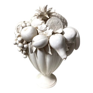 1960s White Ceramic Italian Blanc De Chine Fruit Topiary Centerpiece For Sale