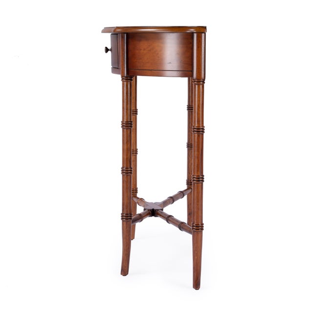 Skilling 31 in. W Specialty Demilune Shape Wood 1 Drawer Console Table, Olive Ash For Sale In Chicago - Image 6 of 9