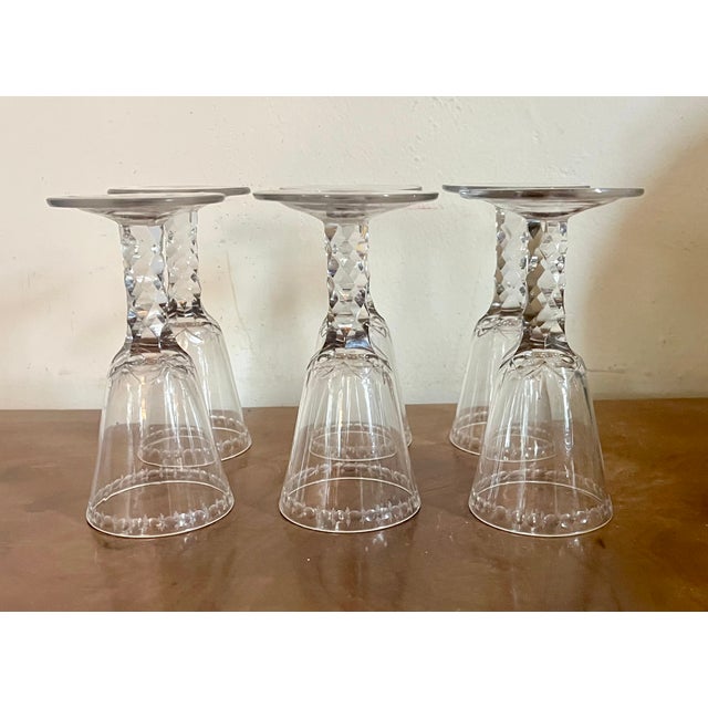 Antique 19th Century English George III Anglo Irish Facet Cut Crystal Sherry Wine Glasses - Set of 6 For Sale - Image 16 of 18