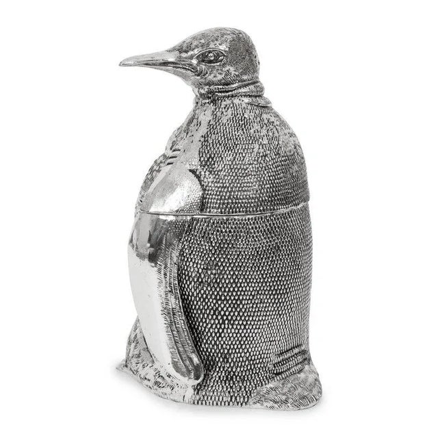 Metal Mid Century Mauro Manetti Silver-Plated Penguin Ice Bucket For Sale - Image 7 of 10