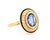 Mid-Century Modern 1960s Halo Ring in Gold, Ceylon Sapphire, Diamonds, and Enamel, Size 7.5 For Sale - Image 3 of 9