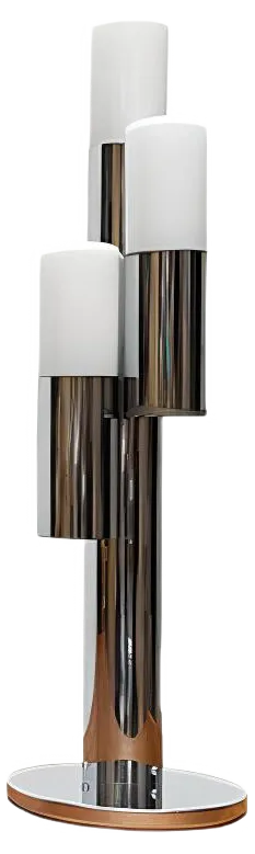 Vintage Space Age Chrome and Glass Table Lamp