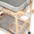 Wood Selena 34.5 in. W Rectangular Rattan 2 Tier Mobile Removeable Top Bar Cart with Bottle Holders, Grey For Sale - Image 7 of 9