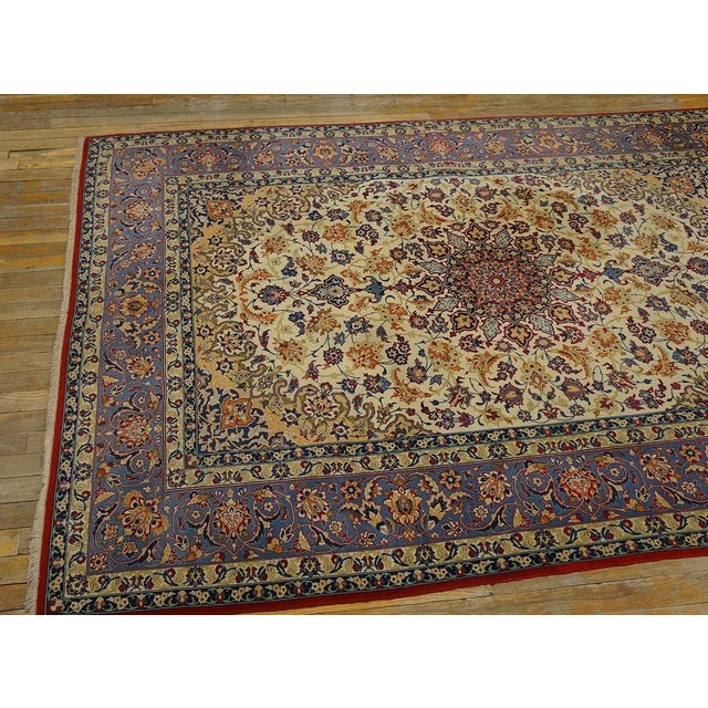 1950s Antique Persian Isfahan Rug For Sale - Image 5 of 9