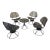 Set of Four Homecrest “Casino” Swivel Rocker Chairs With Lazy Susan Table, Circa 1963-1966, Attributed For Sale