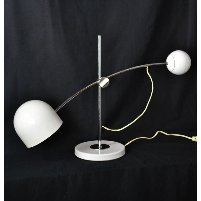 Metal 1970s White Arch Counterbalance Desk Lamp For Sale - Image 7 of 11