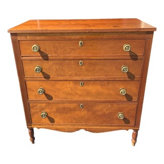 Early 19th Century Sheraton Cherry Chest For Sale