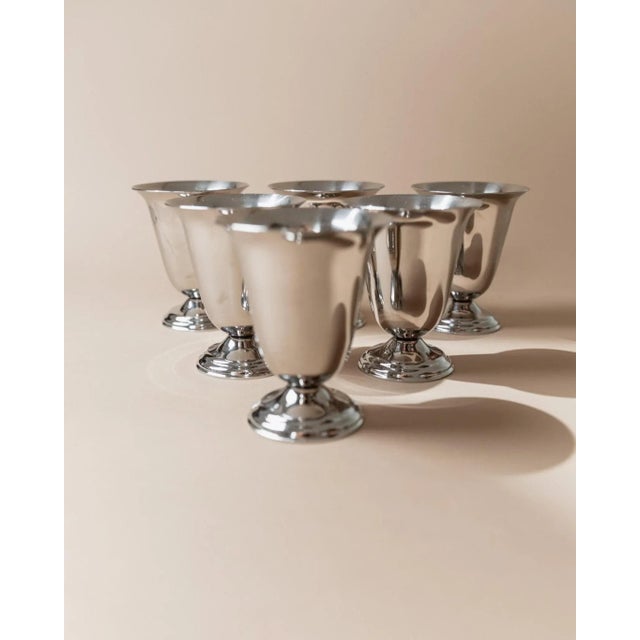 Vintage Stainless Steel Cups, Italy, 1970s, Set of 6 For Sale - Image 9 of 11