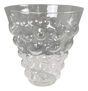 Modern Italian Glass Vase with Glass Bubble by Roberto Faccioli, 1990s
