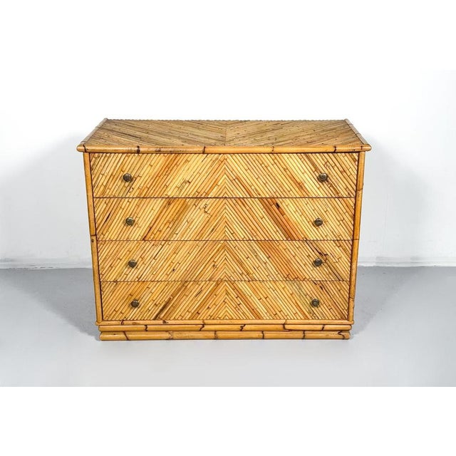 Vintage Rattan Chest of Drawers, Italy, 1970s For Sale - Image 3 of 8