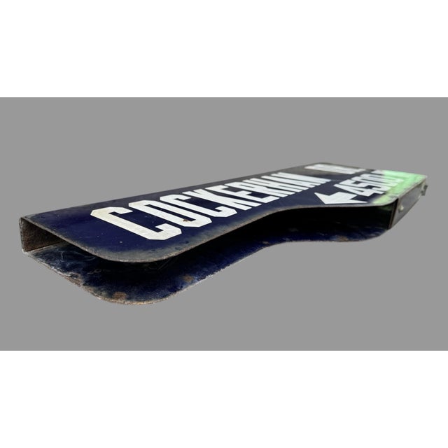 Vintage Blue & White Porcelain Cockerham Drive W 4500 Los Angeles Ca Street Sign For Sale - Image 6 of 12