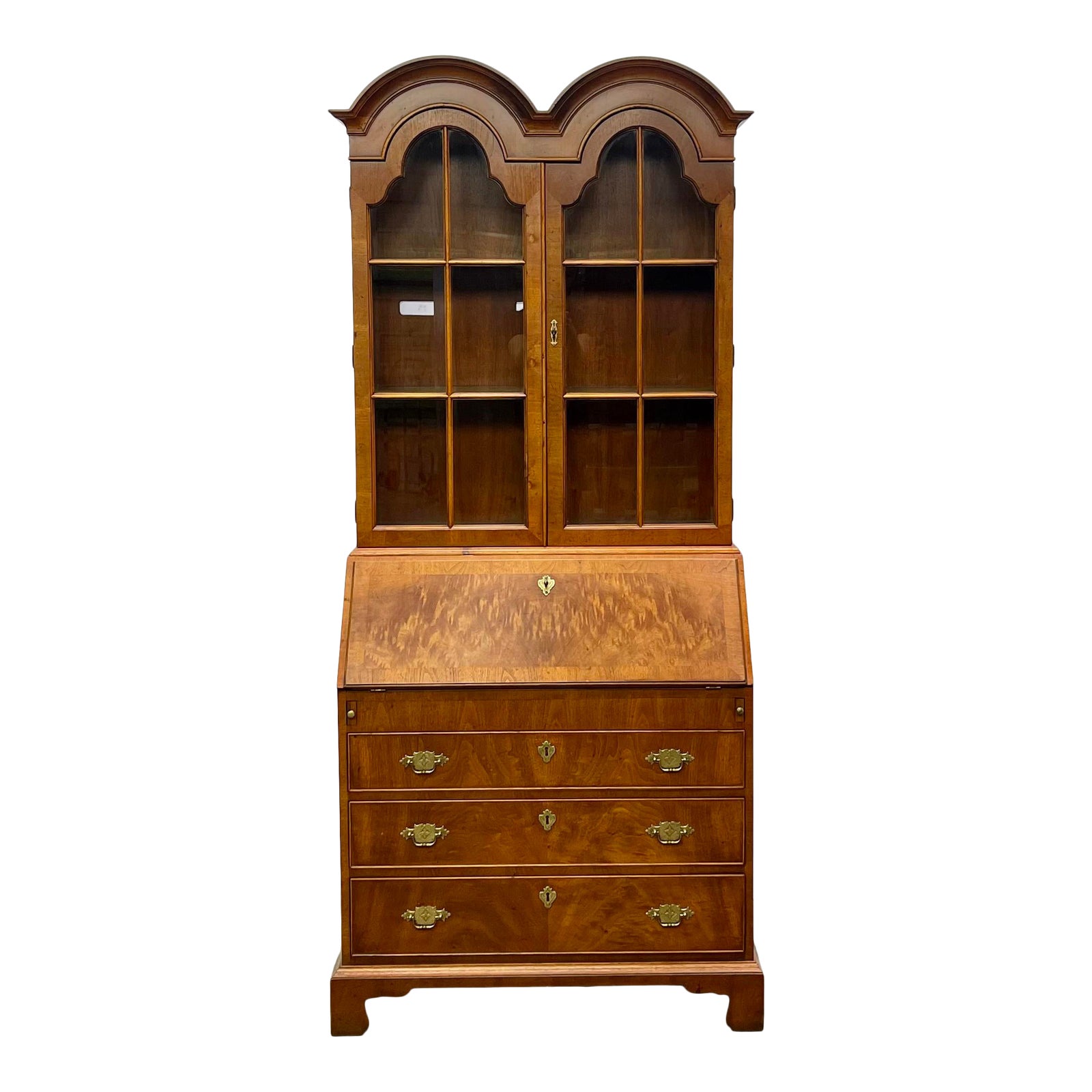 Vintage Henredon Folio 10 George Iii Walnut Secretary Desk Hutch Chairish