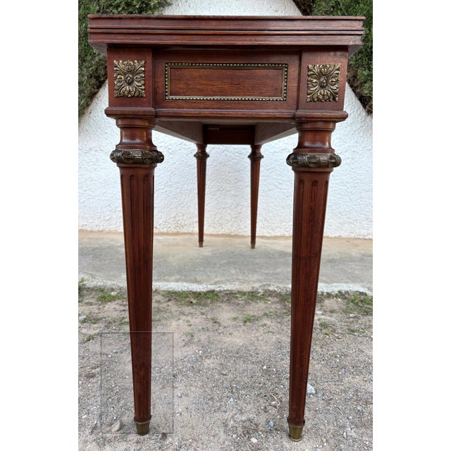 20th Century Louis XVI Style Console Table With Brass Details For Sale - Image 10 of 10