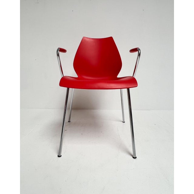 Red Maui Kartell Chairs by Vico Magistretti, 1980s, Set of 4 For Sale - Image 8 of 18